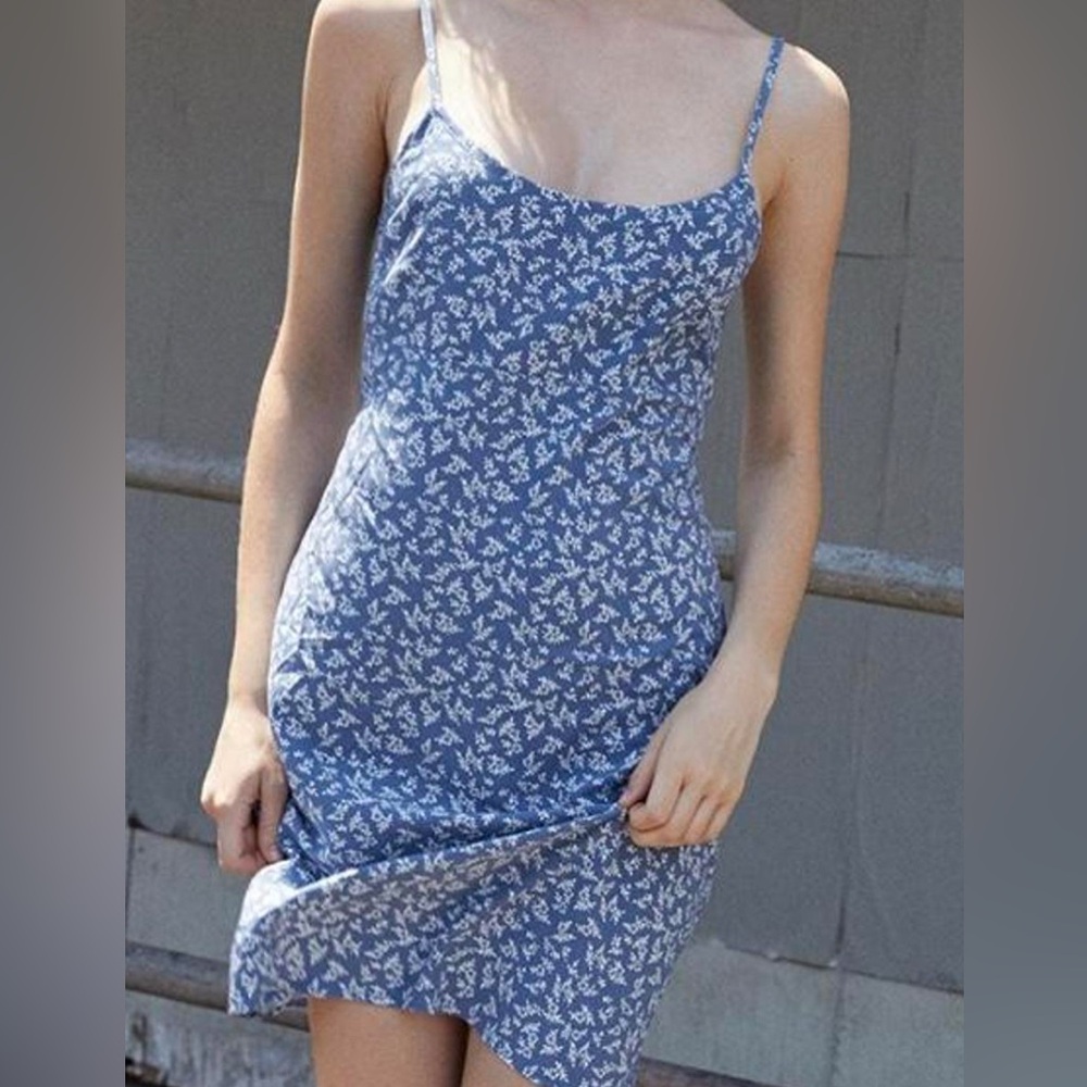 Brandy Melville Blue and White Floral Dress